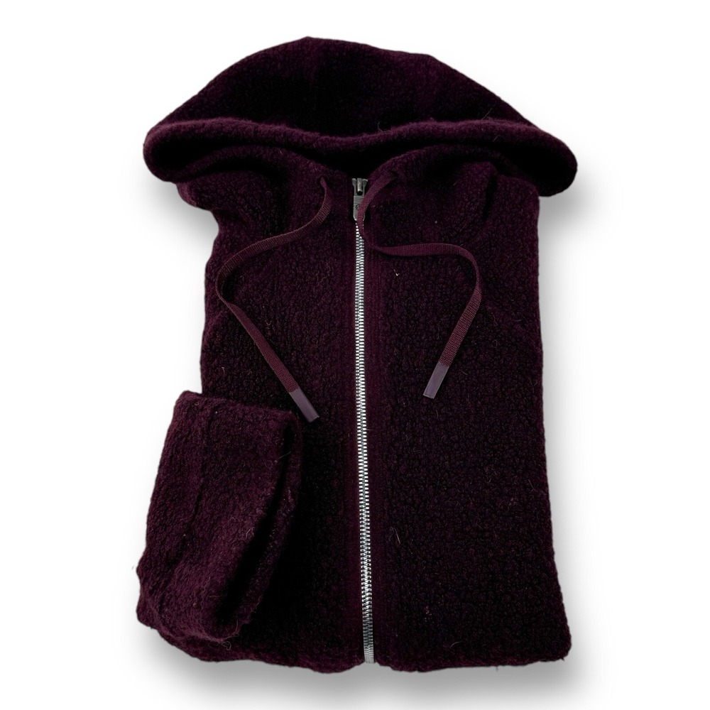 Lululemon Wool Blend Hooded Full Zip Sweatshirt Maroon Women's Size 6